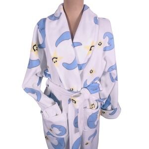 Aegean Apparel Canyon Group Y2K Fleece Robe O/S Celestial Smiley Sun & Moon Cozy